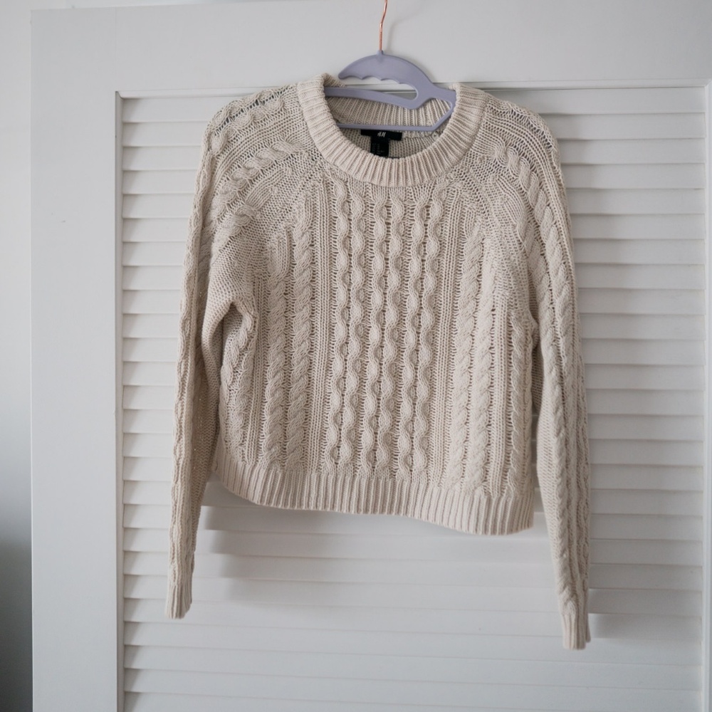 Cropped cotton sweater
